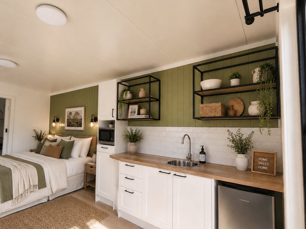 Interior of a Nest tiny home
